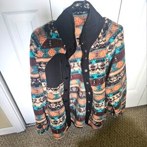 Aztec fleece button up medium
